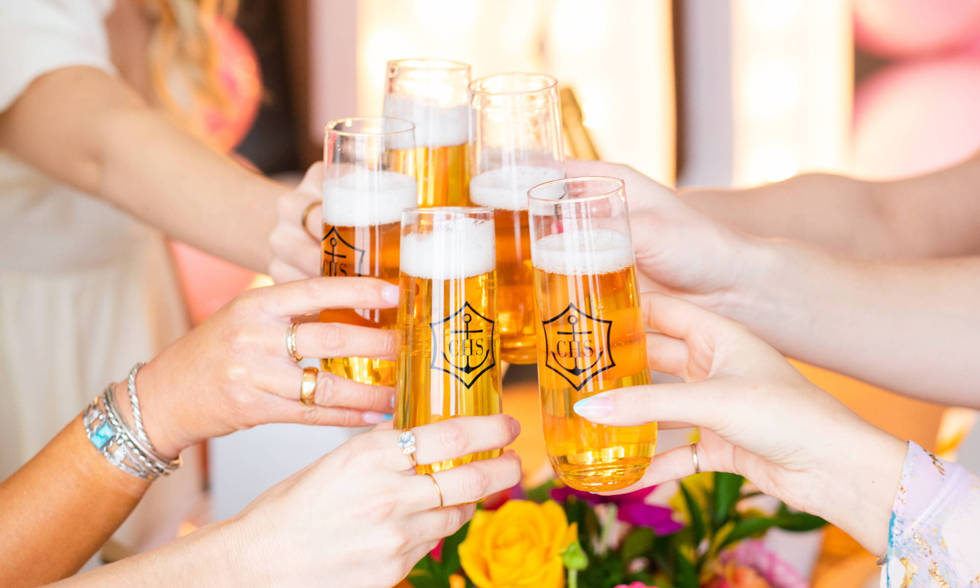HowTo Buy the Bride a Drink Sticker Template Sprinkled With Pink